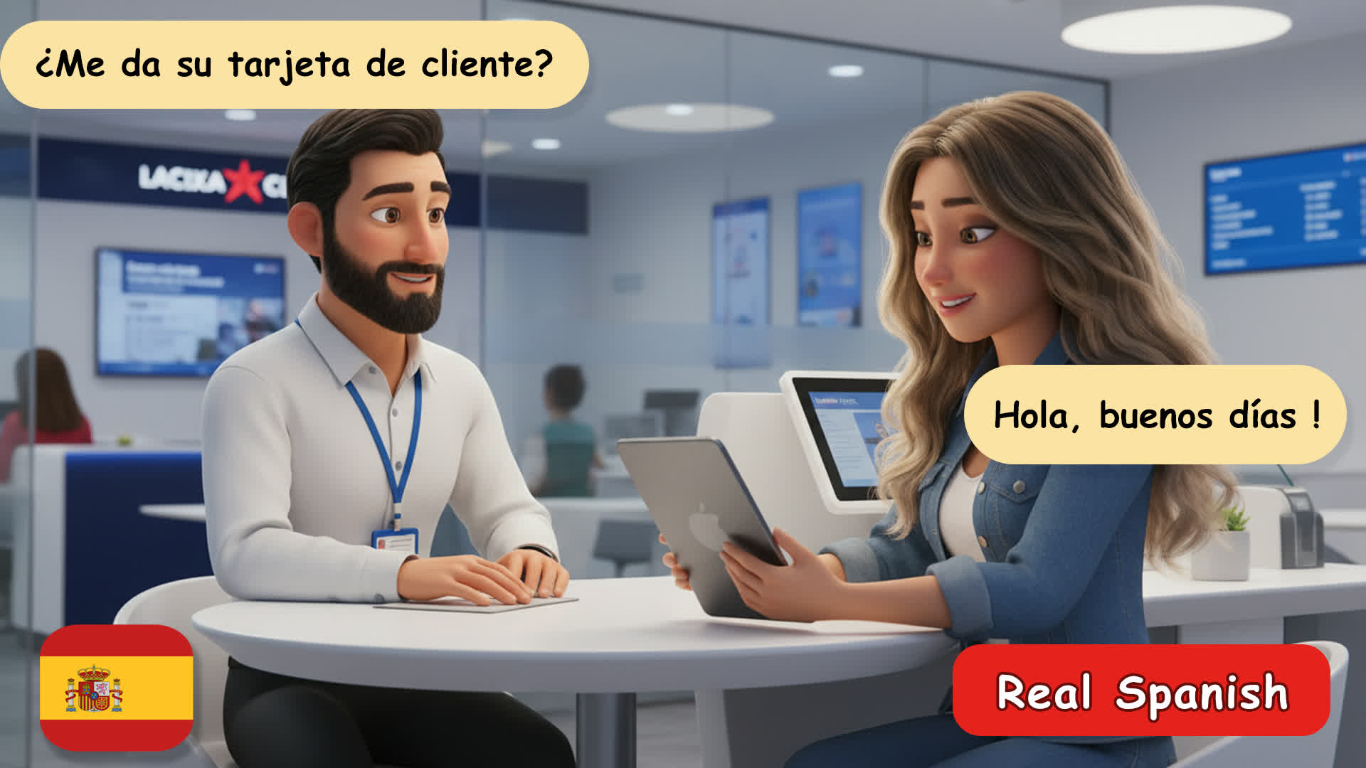 [PDF Transcript] Spanish for Beginners: 15 Easy Dialogues at the Bank, Post Office & More | A1-A2