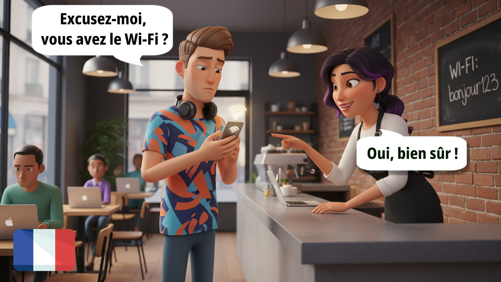 [French Listening] 20 Minutes of Real-Life French Conversations (A1–A2) | At the Café