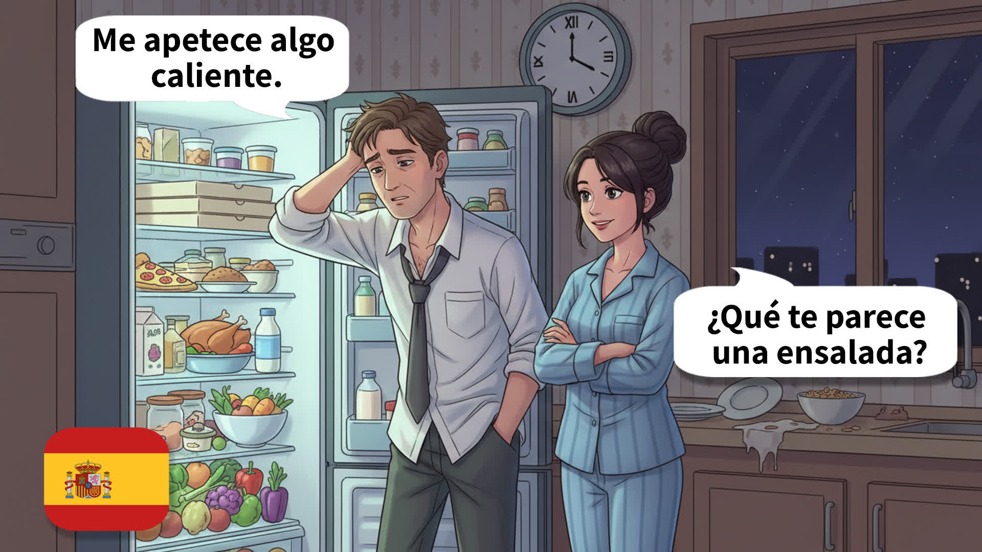 [Spanish Listening] 10 Easy Conversations for Beginners (A1-A2) | Talking About Food Habits