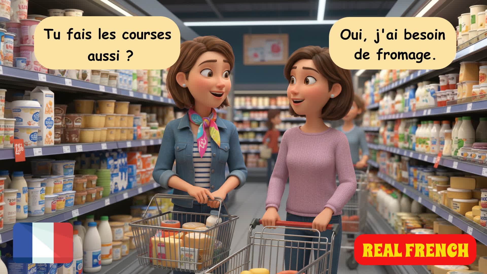 [PDF Transcript] Learn French for Beginners: Grocery Shopping Dialogues (A1-A2 Level)
